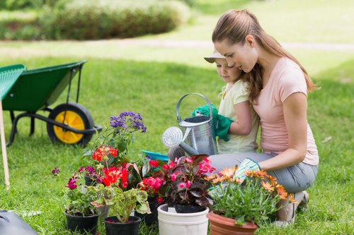 Green waste being measured for cubic-yard disposal